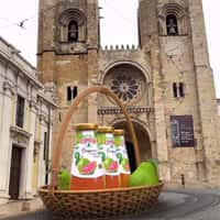 Compal Massive Basket Passes by Lisbon Cathedral