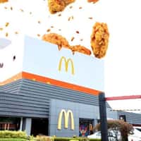 McDonald's Giant Chicken McCrispy in the Air