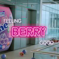 Mentos Giant Berry Container Inside Elevator