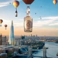 Pasqua Wines Bottles on Hot Air Balloons Over London