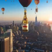 Pasqua Wines Giant Bottles on Hot Air Balloons Over NYC