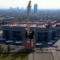 Sony Music Giant Electric Guitar at San Siro Stadium