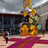 Titan Plaza Helicopter Delivers Giant Gift Box