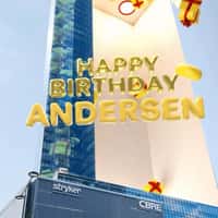 Andersen Giant Gifts Pop Out from Building Facade 