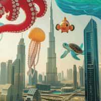 BrandDubai Giant Inflatable Sea Creatures in City