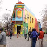 DHL Giant Soccer Ball Bounces through Caminito