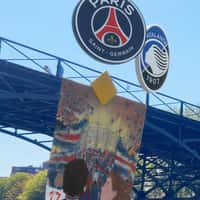 PSG Giant Jersey Banner Unveiled at Pont des Arts