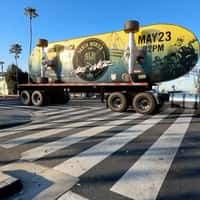 SLS Giant Skateboard on Trailer Truck