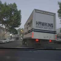 Netflix "Stranger Things" Alien Jumps Out of Truck