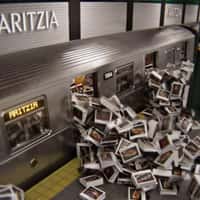 Aritzia Shopping Bags Overflow From Train in NYC Subway