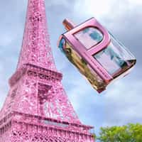 Paris Hilton Giant Perfume Fly Around Eiffel Tower