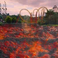 Parc Astérix Grand Lake Turns into Lava