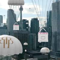 Prairies & Petals Bouquet Boxes Float Over City