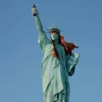 Prose Statue of Liberty Wearing Wig