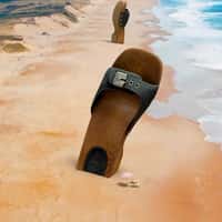 RE/DONE Giant Sandals on Beach Shore