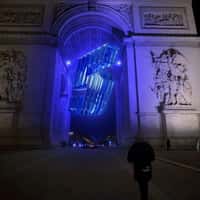 Renault Giant Glowing Number 5 at Arc de Triomphe