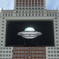 Samsung Spaceship Emerges from Building