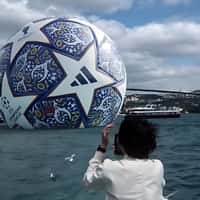 Adidas Giant Floating Soccer Ball in Istanbul