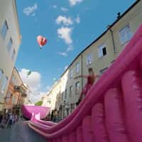 Go Vilnius Pink Carpet Transforms to Inflatable Slide