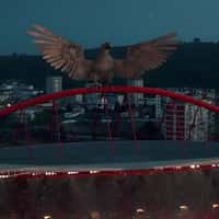 Adidas Metal Eagle Soars Above Stadium in Portugal