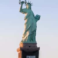 Gymshark Statue of Liberty Lifts Dumbbells