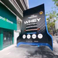 Holland & Barrett Whey Protein Spacecraft Lands on Storefront