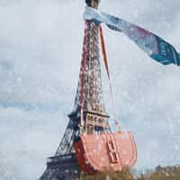 Lancel Giant Bag Hangs on the Eiffel Tower