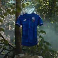 Adidas Blue Jersey Floats in the Woods in Italy