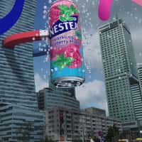 Nestea Giant Can Attaches to Giant Magnet