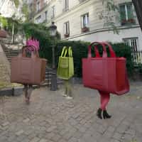 Marc Jacobs Colorful Tote Bags Walking in Paris