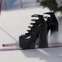Marc Jacobs Black Boots Skiing at Snow