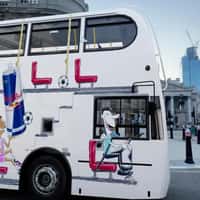 Red Bull Animated Design on Double-Decker Bus
