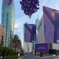 Warba Bank Giant Floating Cards Across Kuwait