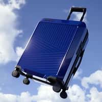 BMW Blue Suitcase Takes Flight at the Airport