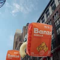 Banza Giant Packages Float in Holiday Parade