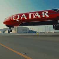 Qatar Airways Airplane Assembles on Tarmac