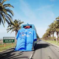 Adelaide Strikers Giant Jersey Hangs on Bus