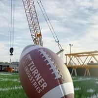 Turner Industries Crane Kicks Giant Football