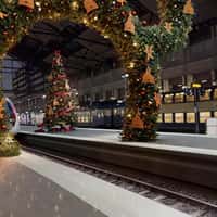 TGV Train Passes Through Mickey Mouse Wreath