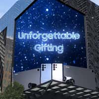 Samsung Giant Gift Box Emerge from Hotel Facade
