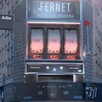 Fernet 777 Giant Slot Machine on Facade