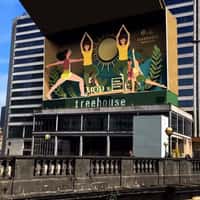 Modernist Daily Yoga Pop-Up in Giant Box