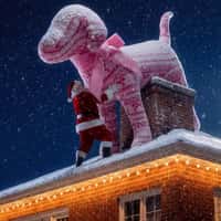 Victoria’s Secret PINK Santa Puts Giant Plush in Chimney