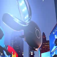 MOON Teeth Whitening Device Flying in Times Square