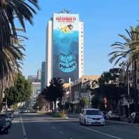 The SpongeBob Movie Characters Atop Building
