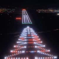 Amsterdam Airport Schiphol Christmas Lights on Runway