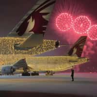 Qatar Airways Fireworks Display at Airport