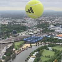 Adidas Giant Tennis Ball Airlifts Tennis Court
