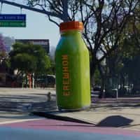 Erewhon Giant Bottle at Rainbow Crosswalk