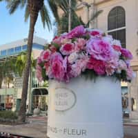 Venus et Fleur Giant Pink Bouquet on Flatbed Truck